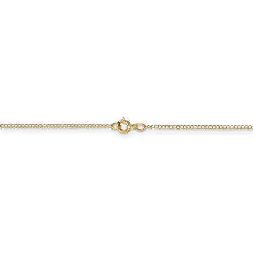 14K Yellow Gold 0.5mm Thin Curb Bracelet Anklet Choker Necklace Pendant Chain