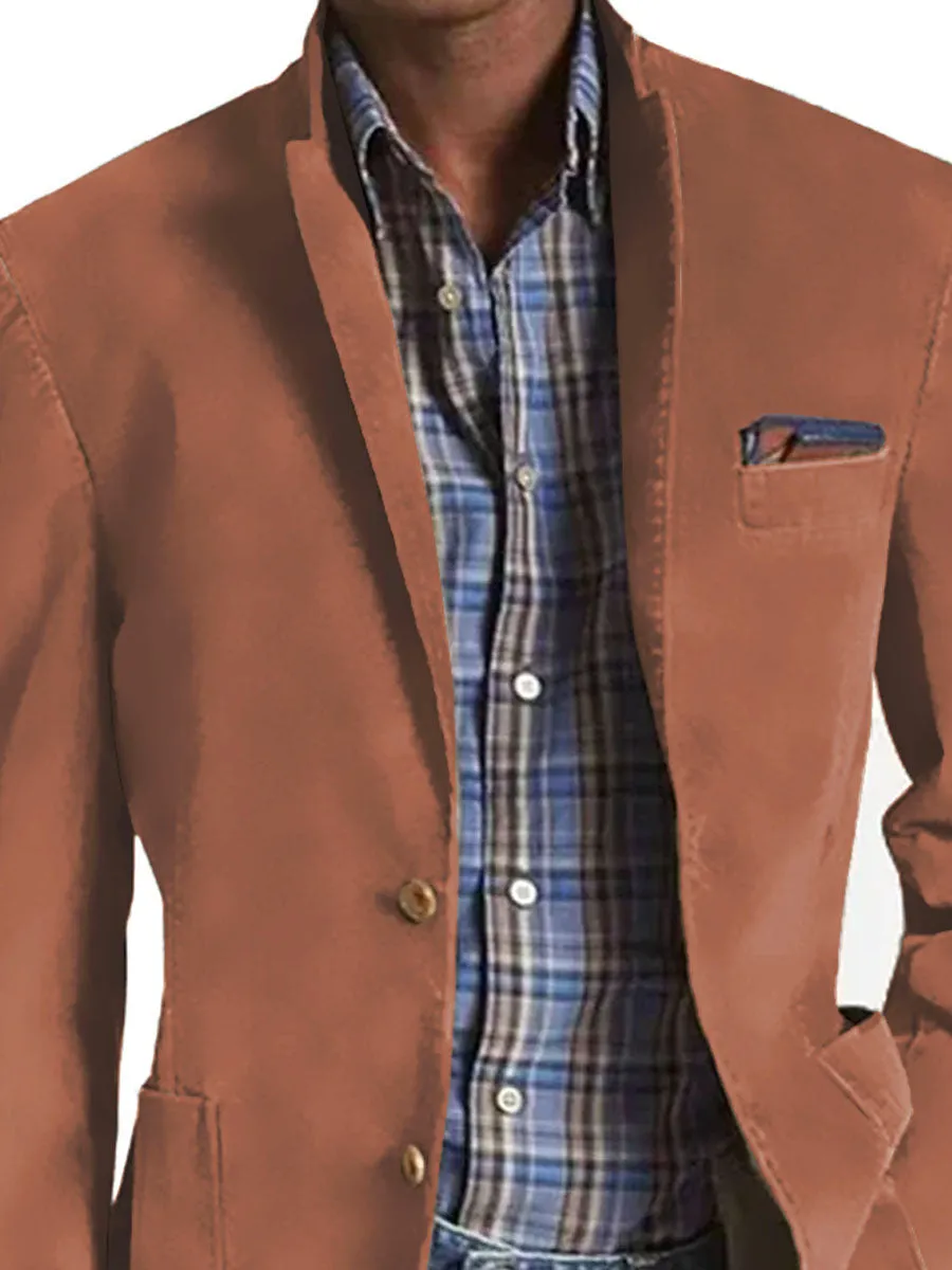 【24-hour shipping】Retro Solid Color 3 Pocket Casual Blazer