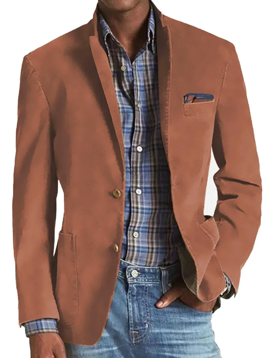 【24-hour shipping】Retro Solid Color 3 Pocket Casual Blazer