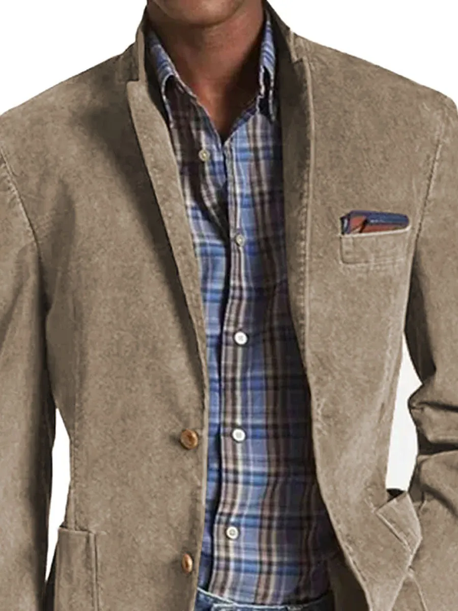 【24-hour shipping】Retro Solid Color 3 Pocket Casual Blazer