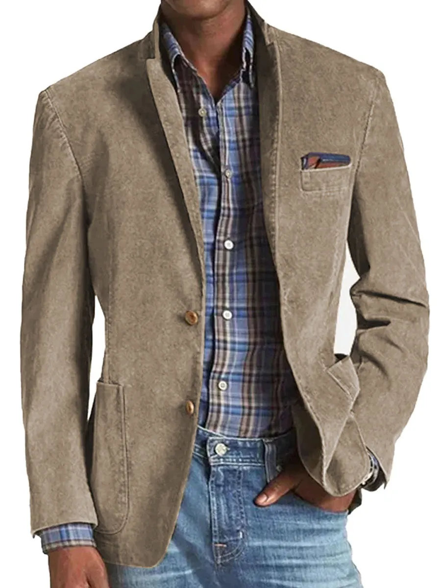 【24-hour shipping】Retro Solid Color 3 Pocket Casual Blazer