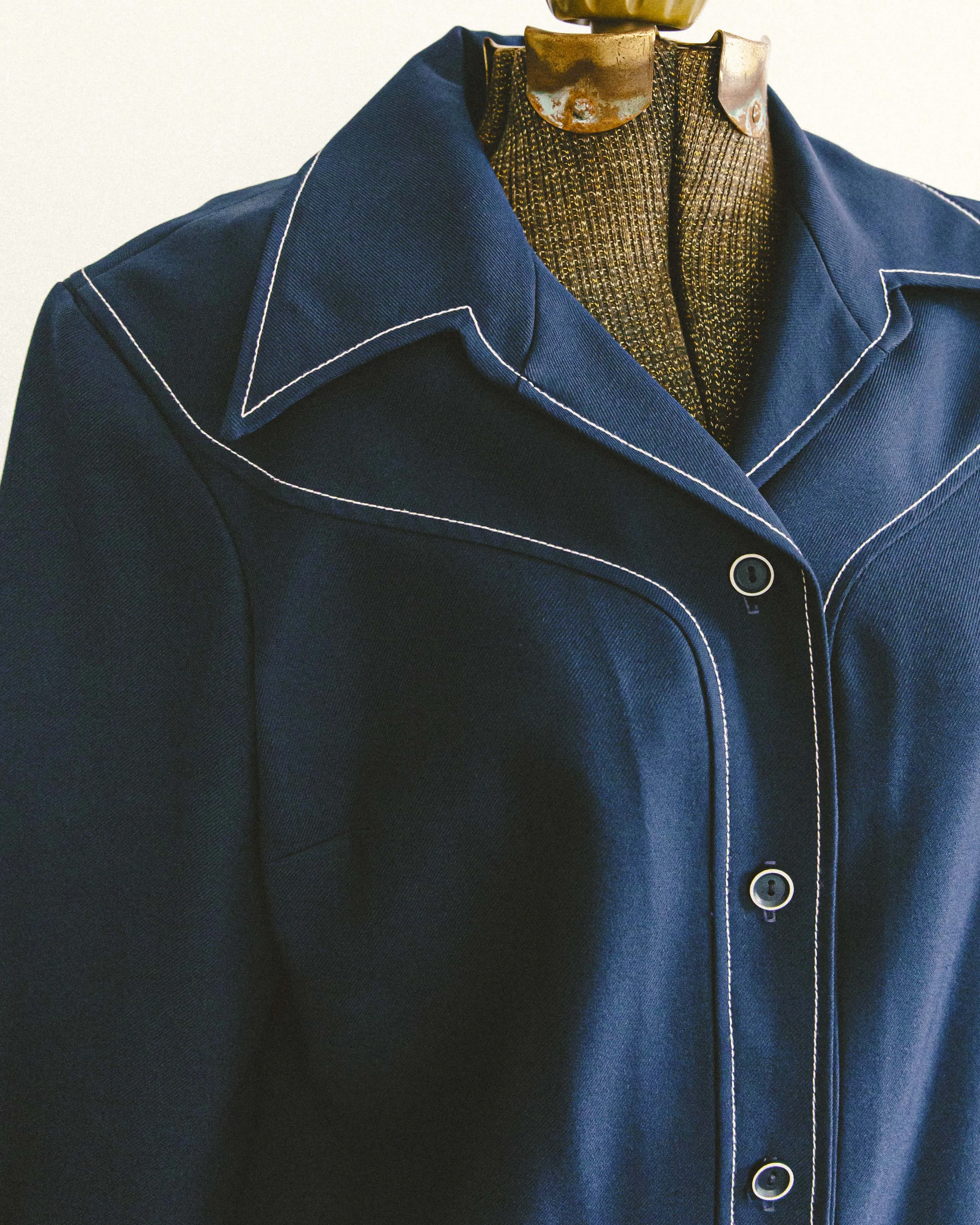 70's Contrast Stitch Shirt Jacket
