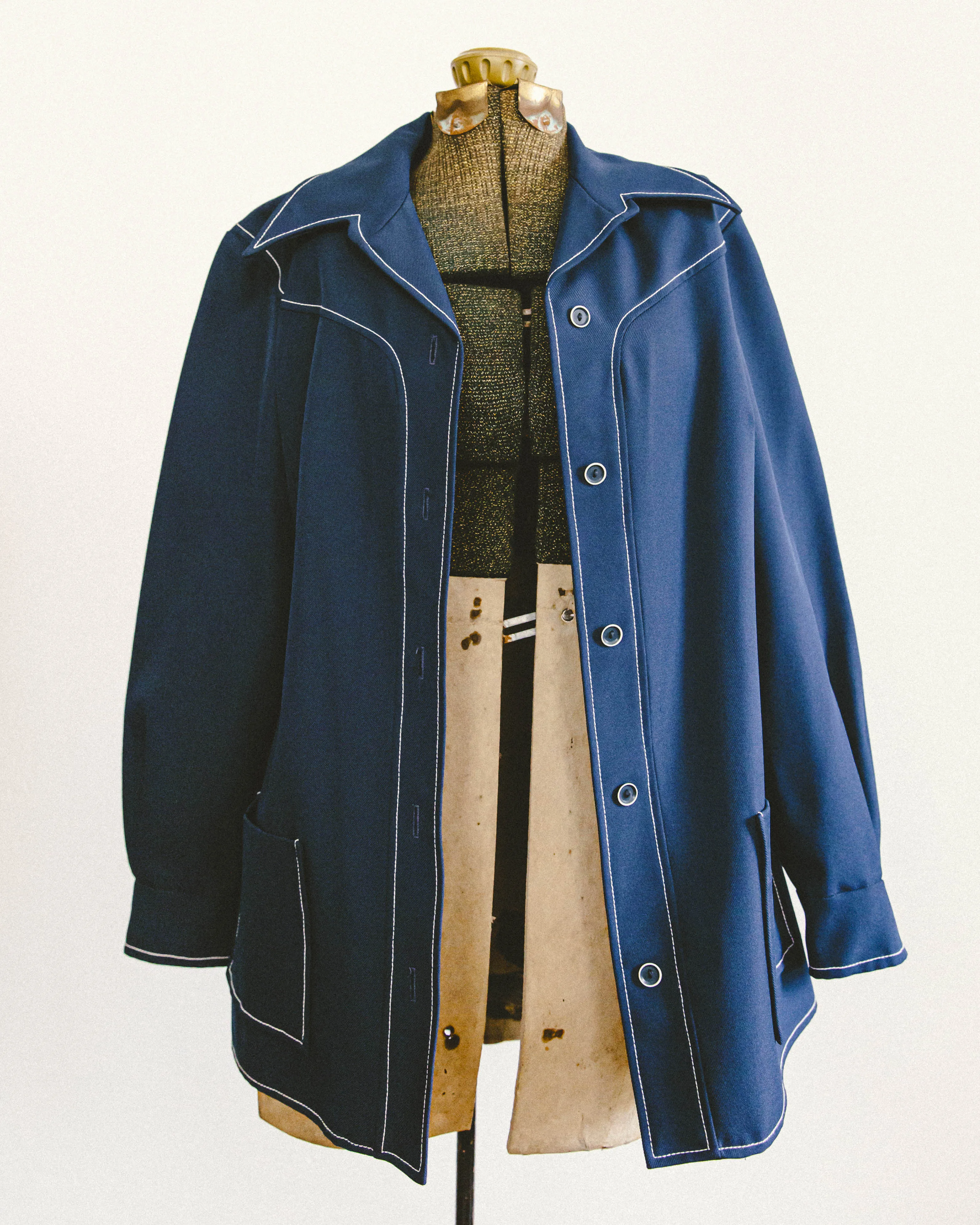 70's Contrast Stitch Shirt Jacket
