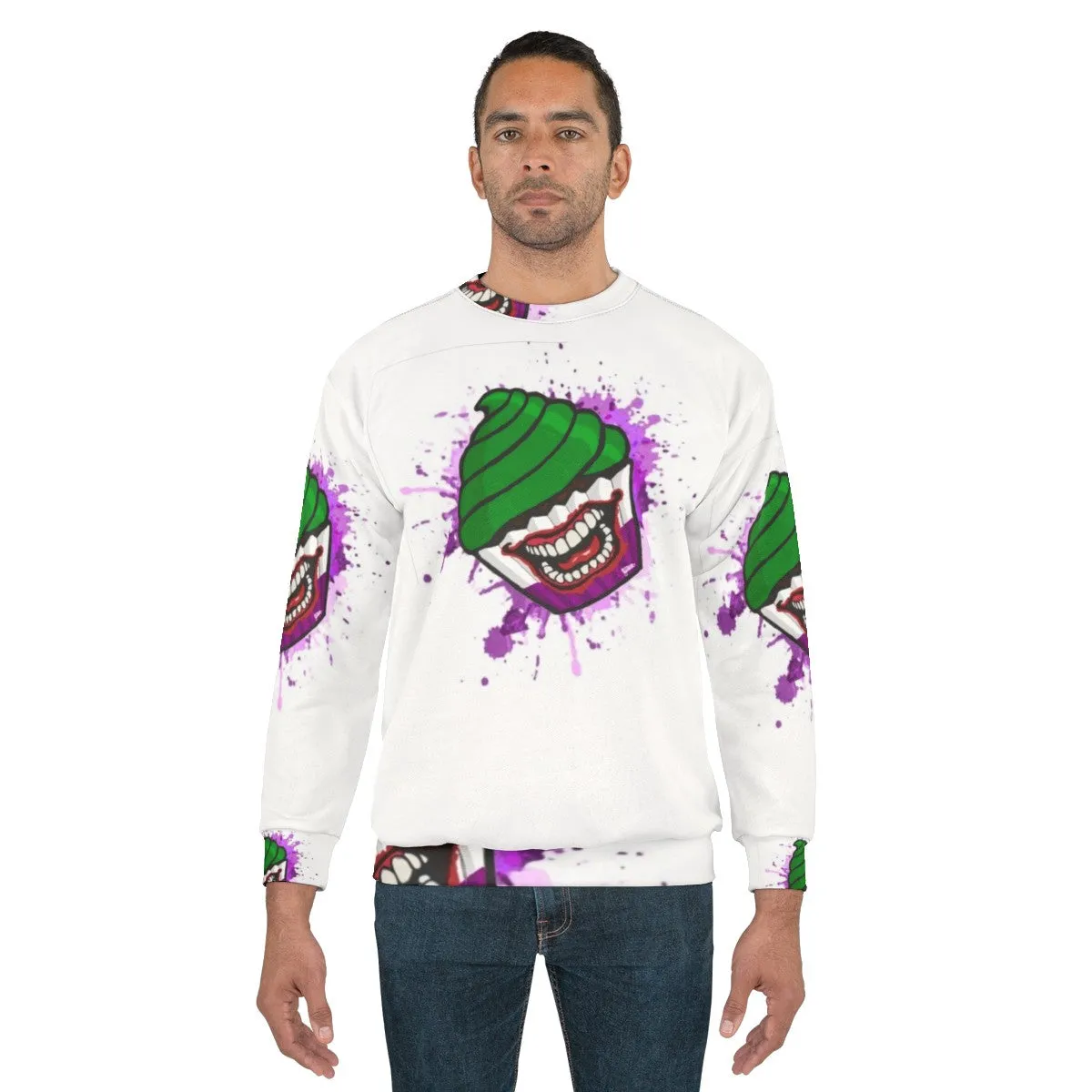 Adorable Villain Cupcake Sweatshirt for Superhero Fans