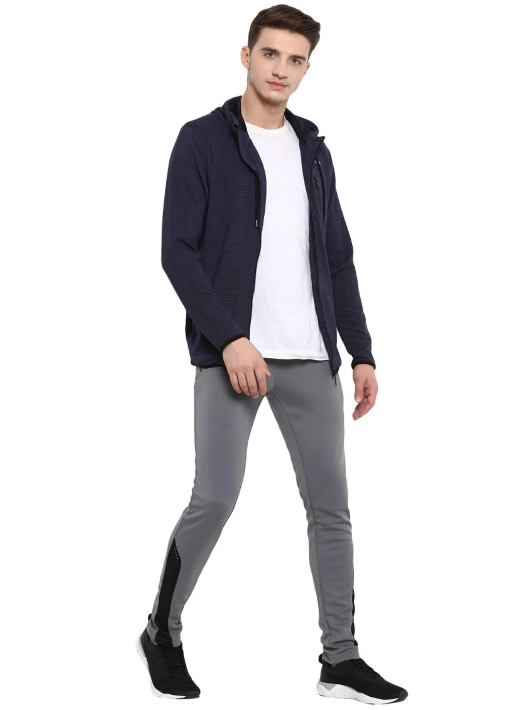 Alcis Men Navy Blue Solid Sporty Jacket