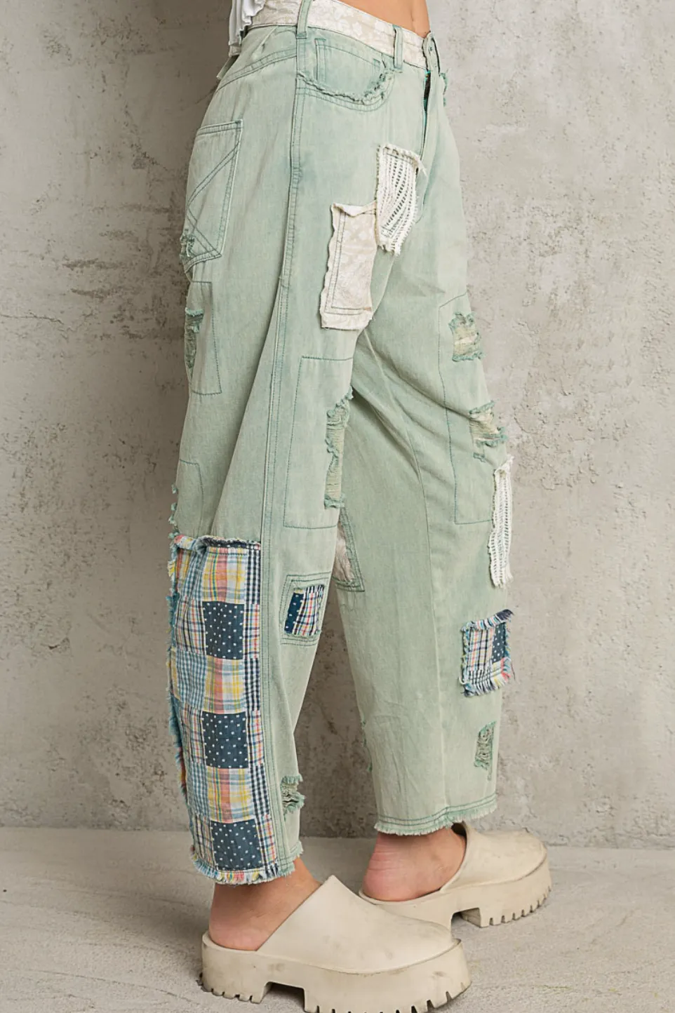 All Patched Up Acid Wash Pants