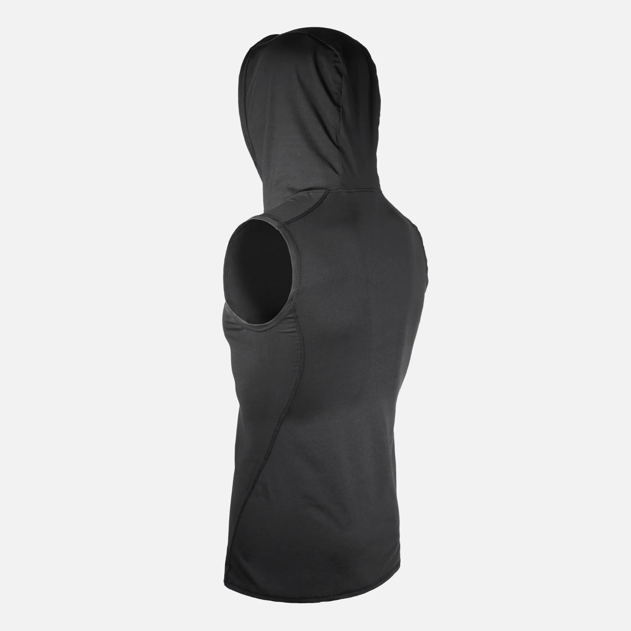 Basic Black Sleeveless Compression Hoodie