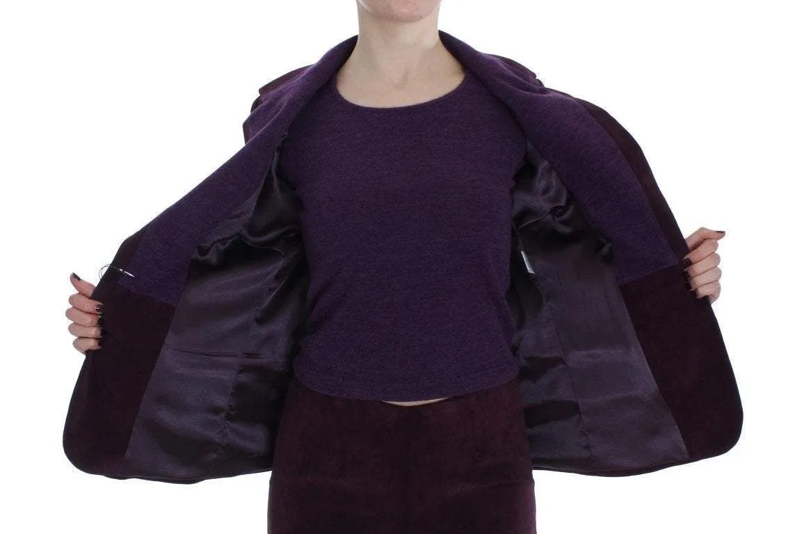 BENCIVENGA  Purple Wool Suit T-Shirt Set