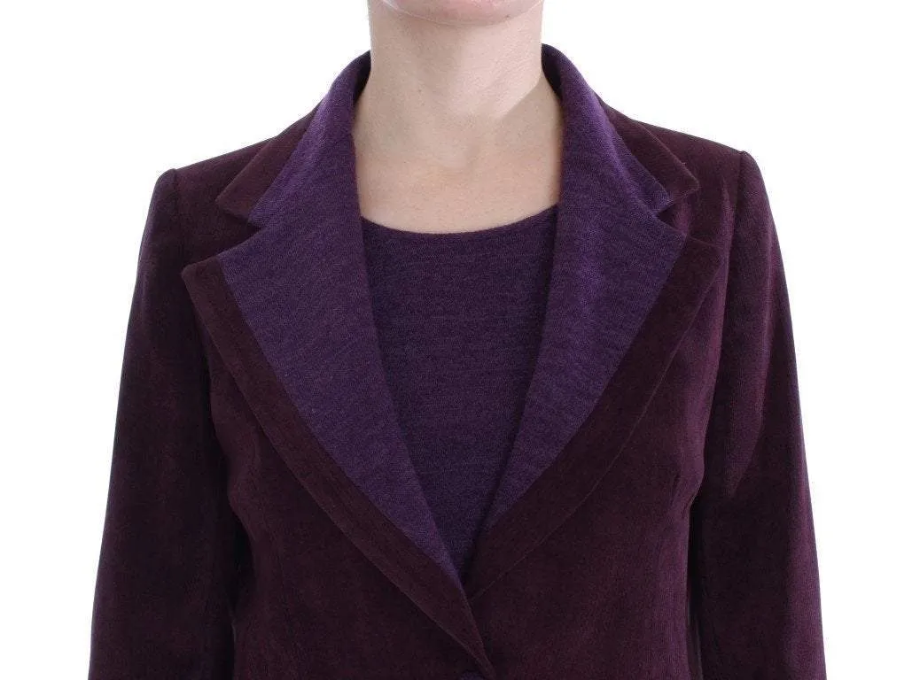 BENCIVENGA  Purple Wool Suit T-Shirt Set