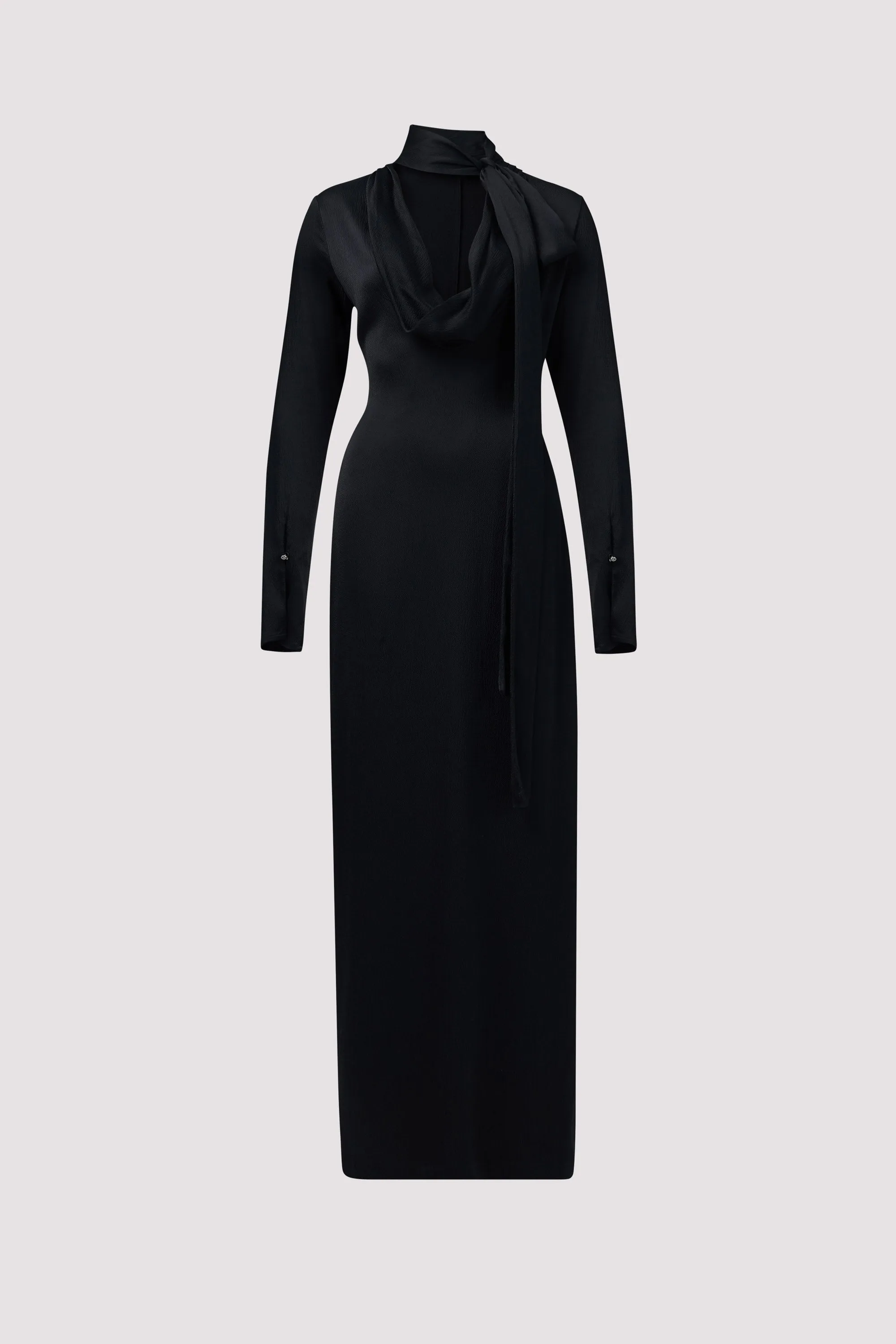 Black Seersucker Maxi Dress