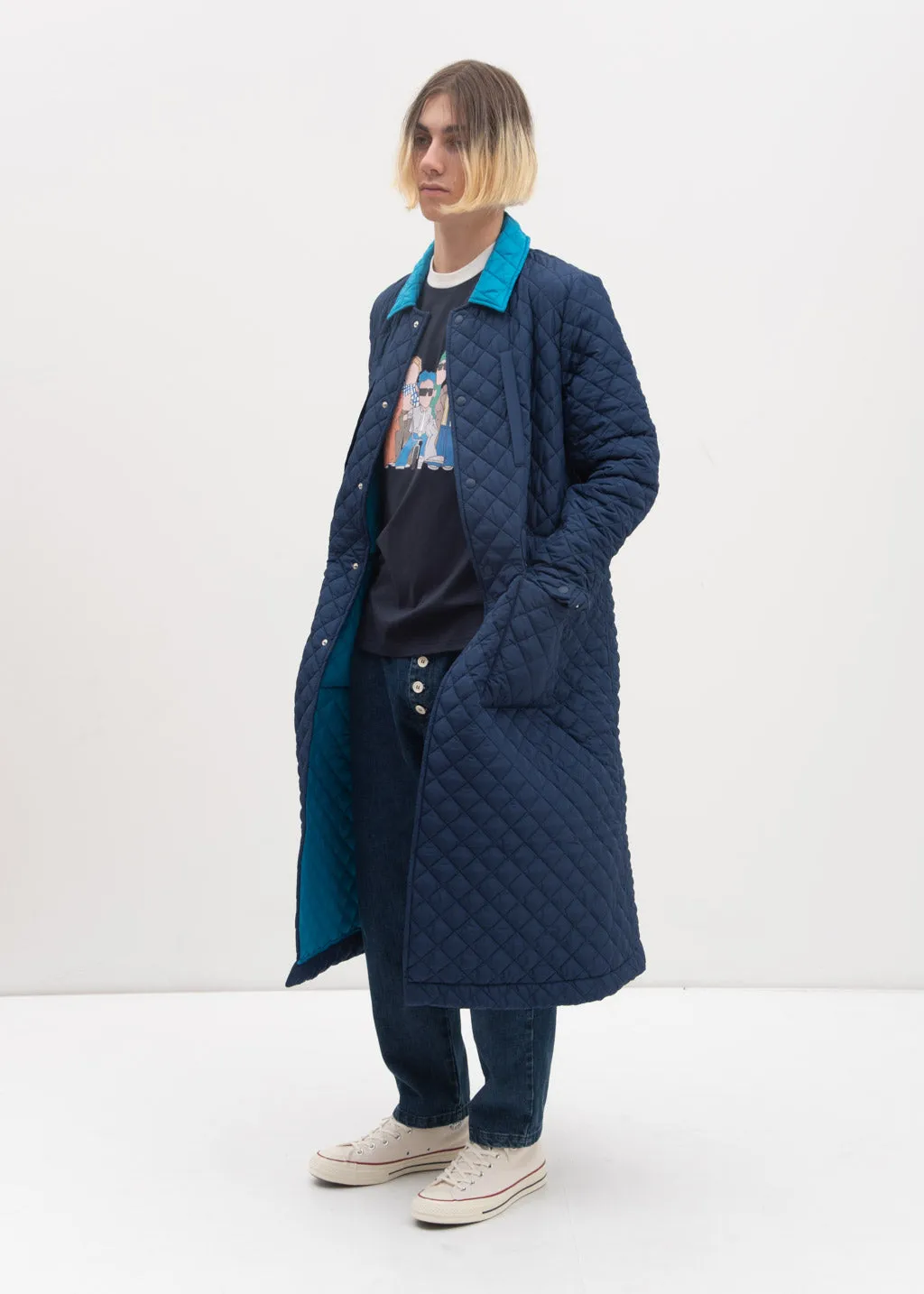 Blue Quilted Coat
