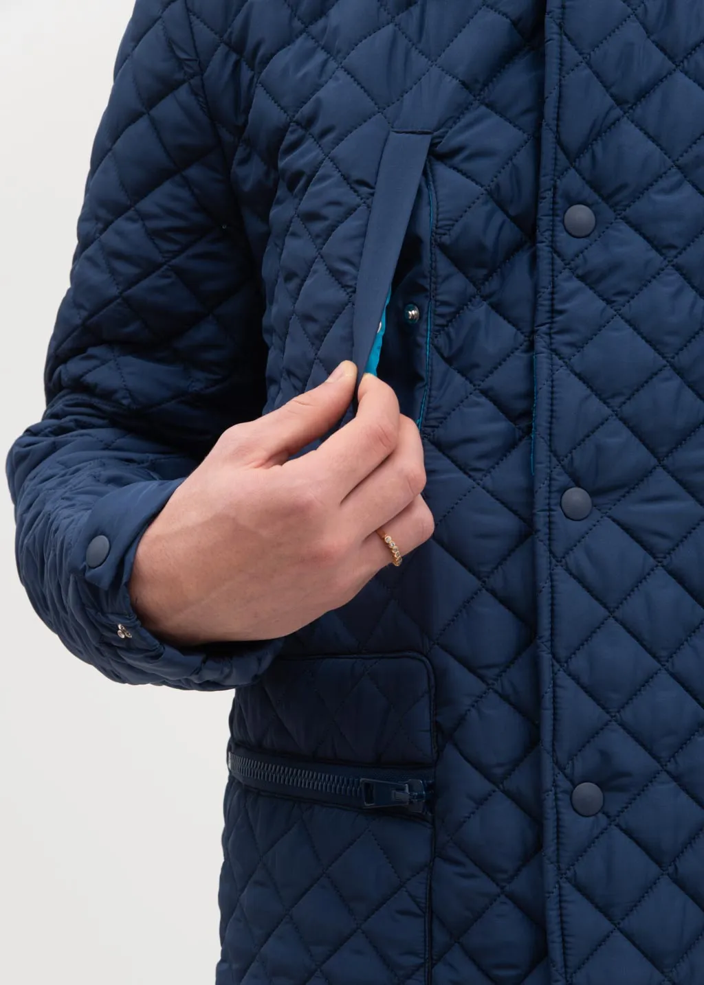 Blue Quilted Coat