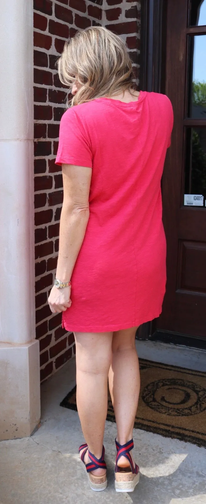 BOBI V-Neck BOURNE RawHem T-Shirt Dress