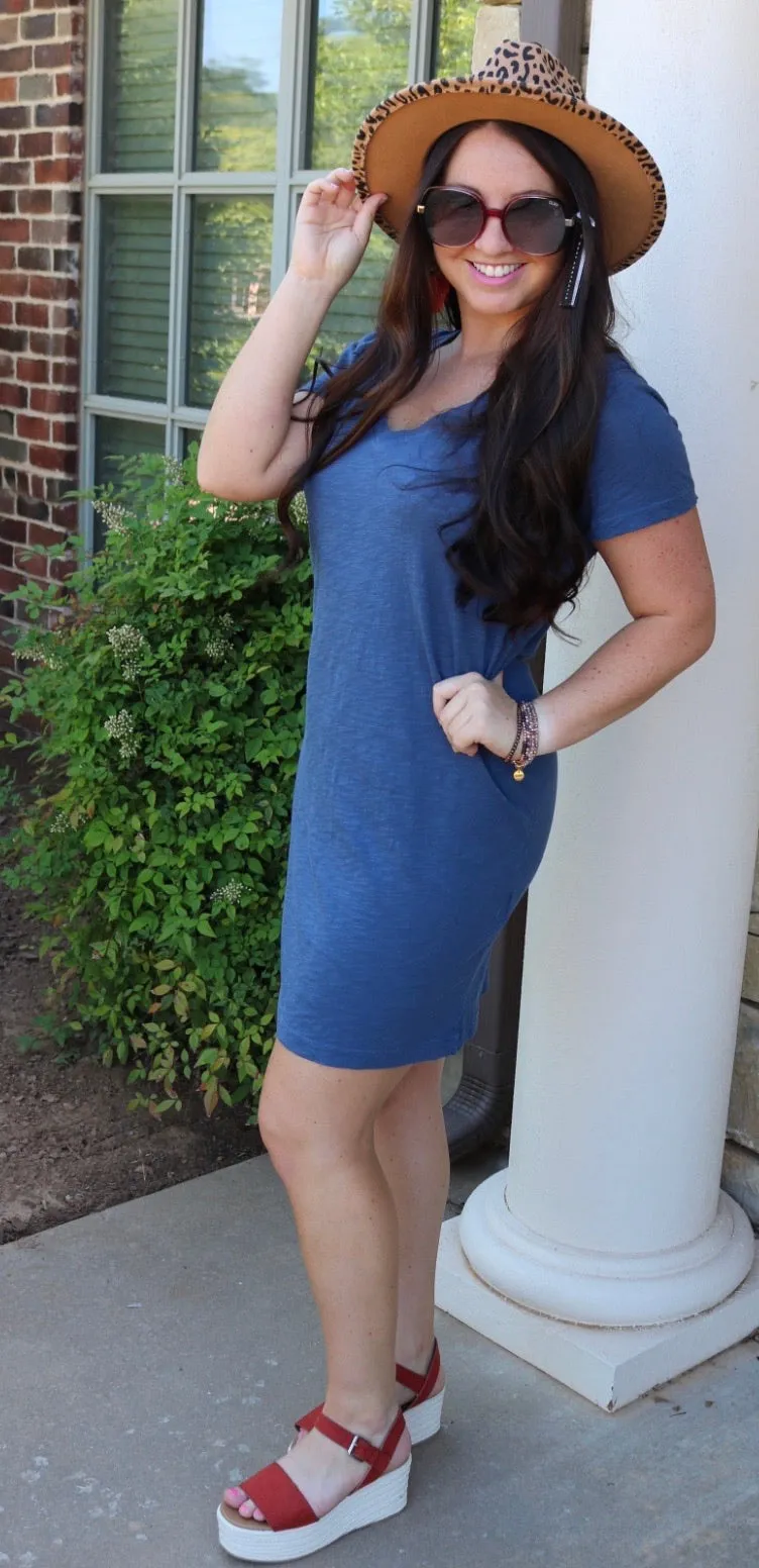 BOBI V-Neck BOURNE RawHem T-Shirt Dress
