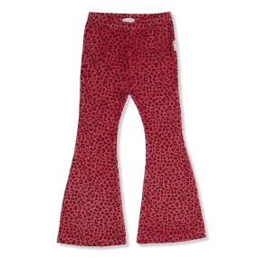 Bowie Flared Pants Velour | Red Leopard AOP