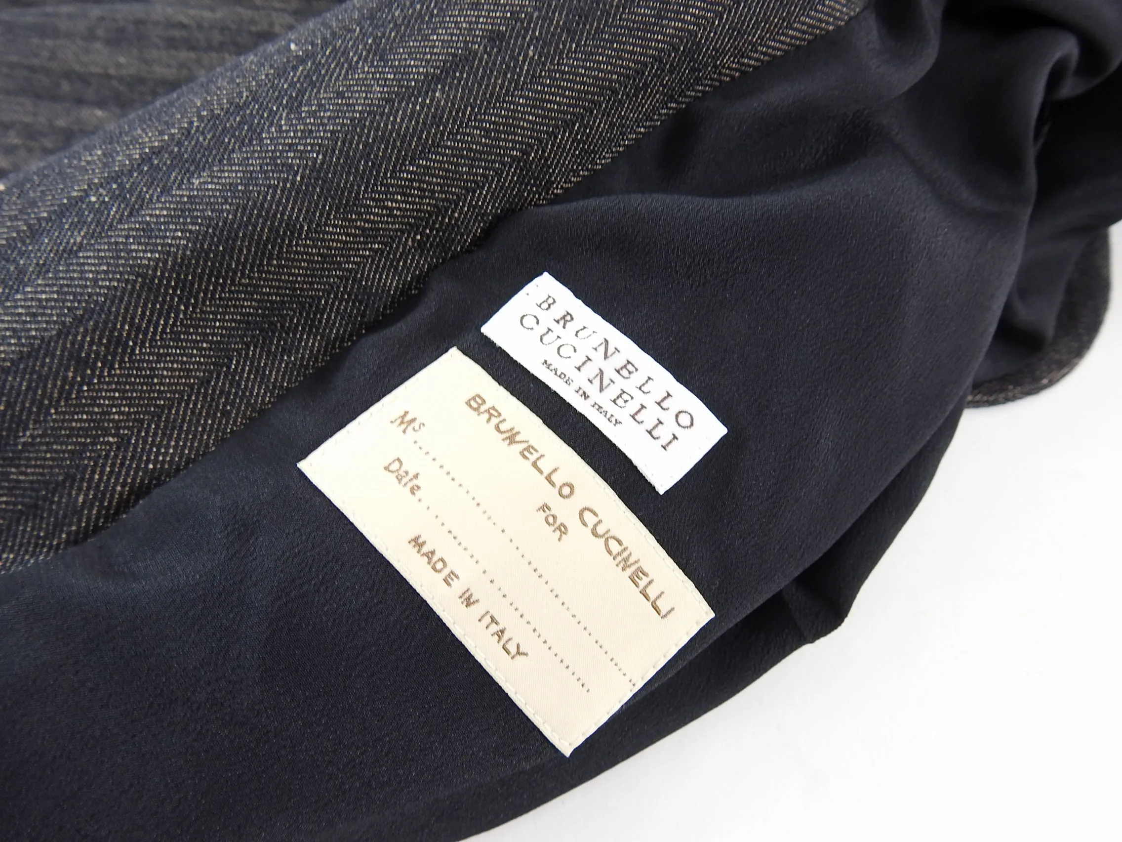 Brunello Cucinelli Brown Herringbone Blazer Jacket - S