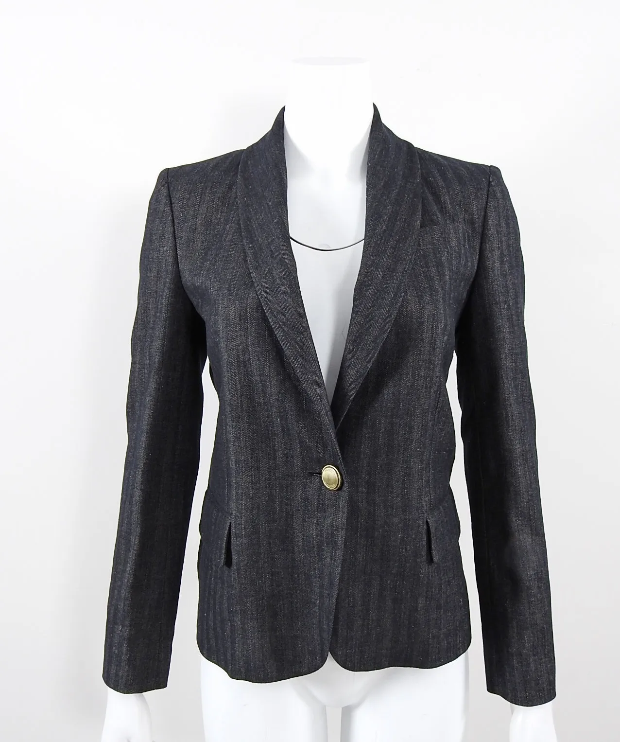 Brunello Cucinelli Brown Herringbone Blazer Jacket - S