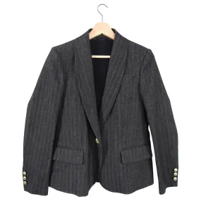 Brunello Cucinelli Brown Herringbone Blazer Jacket - S