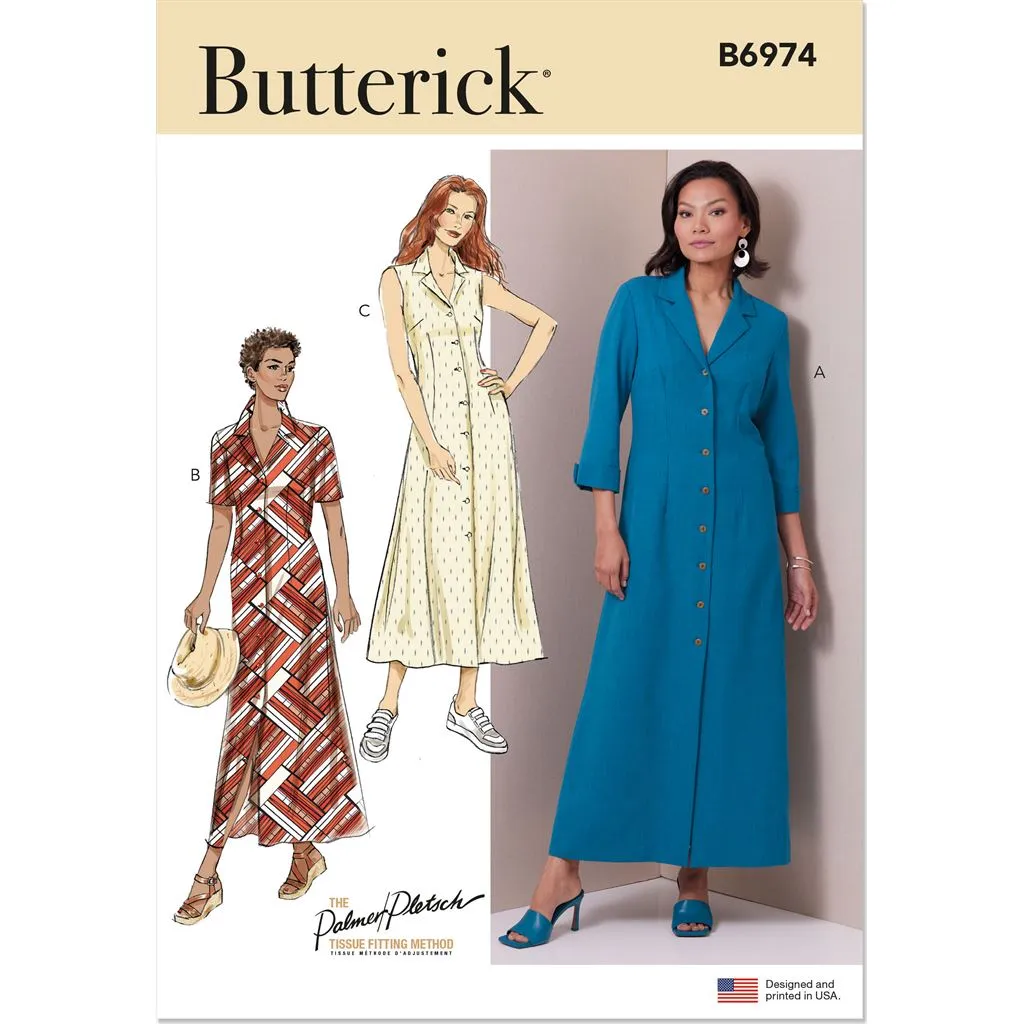 Butterick Pattern B6974 Misses' Shirt Dress with Sleeve Variations by Palmer / Pletsch