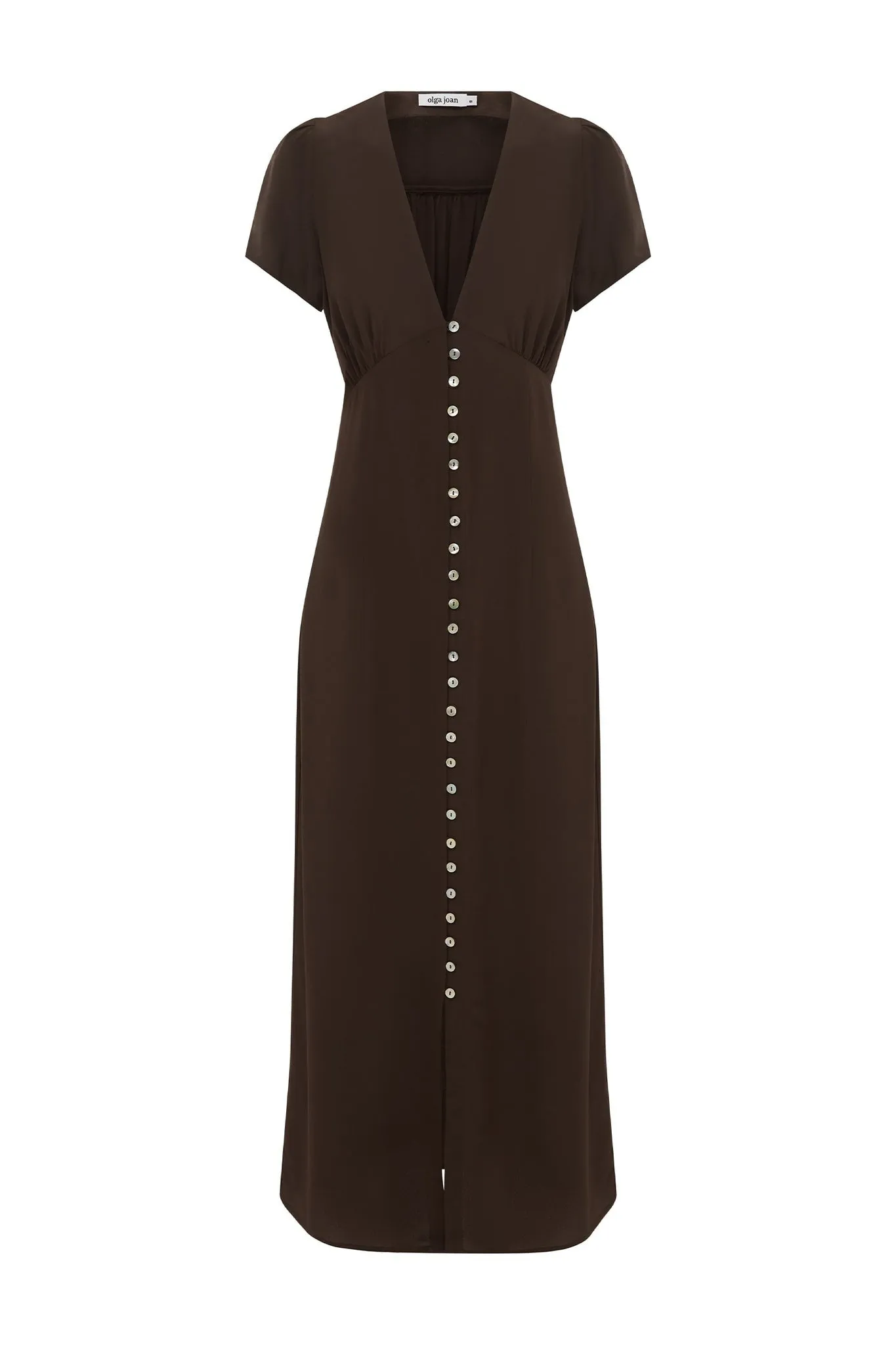 Button-Through Cap-Sleeve Dress - Ciocco