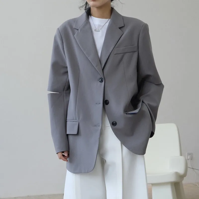 Casual solid color   loose jacket