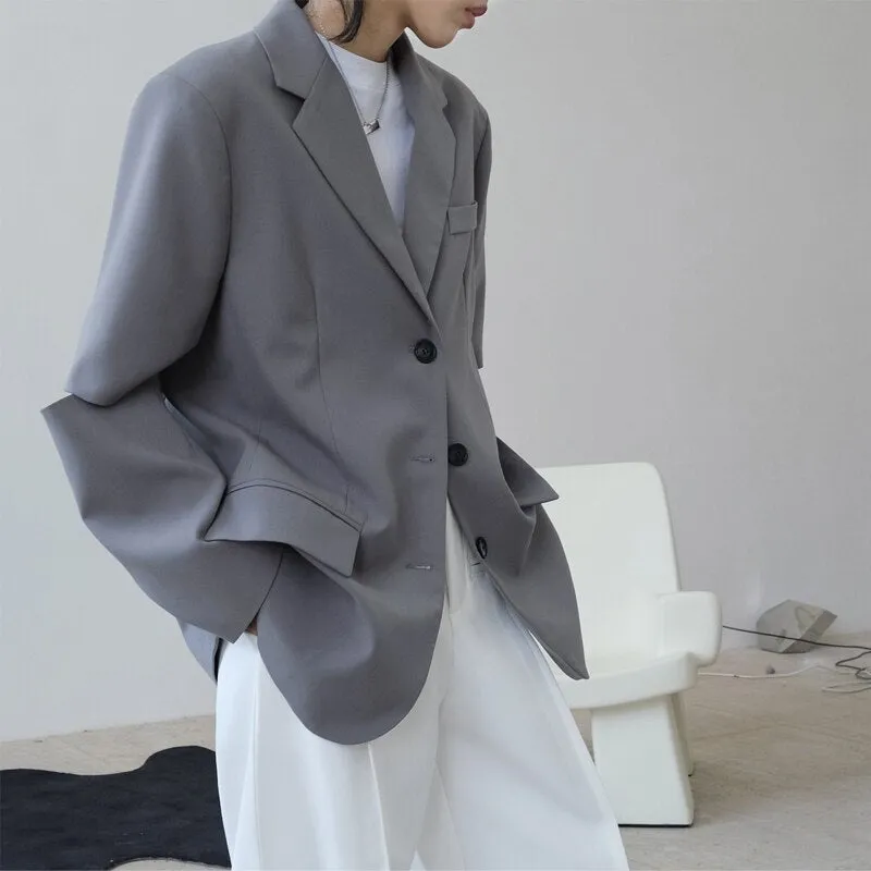 Casual solid color   loose jacket