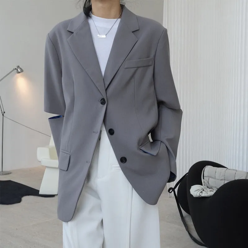 Casual solid color   loose jacket
