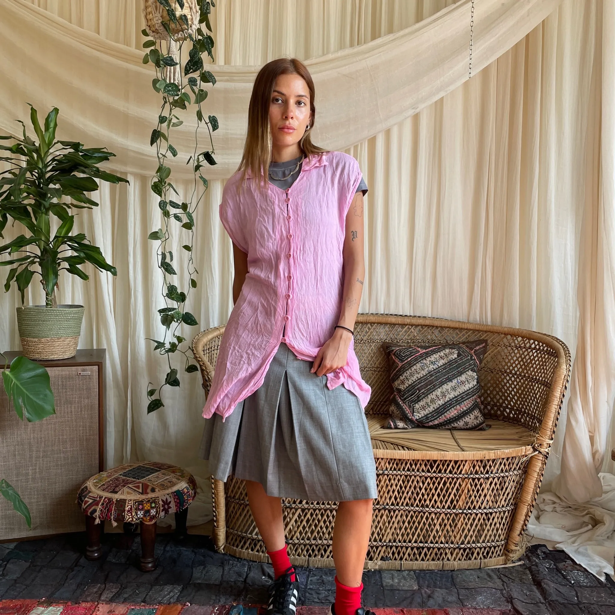 Cheesecloth Cotton Tunic Waistcoat