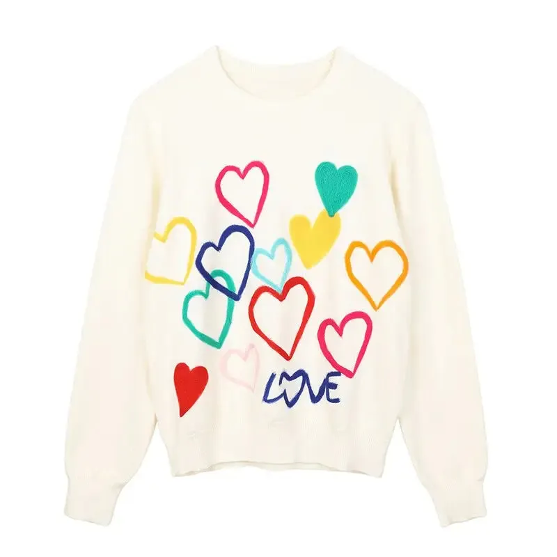 Colorful Heart Love Sweater
