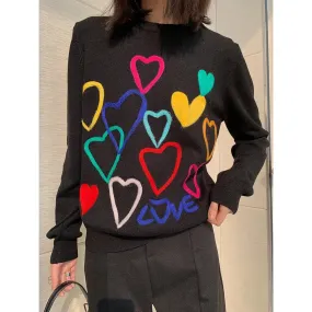 Colorful Heart Love Sweater