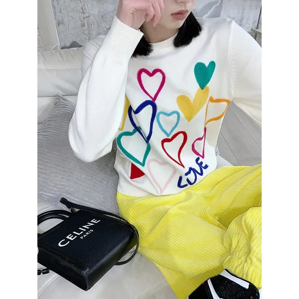 Colorful Heart Love Sweater
