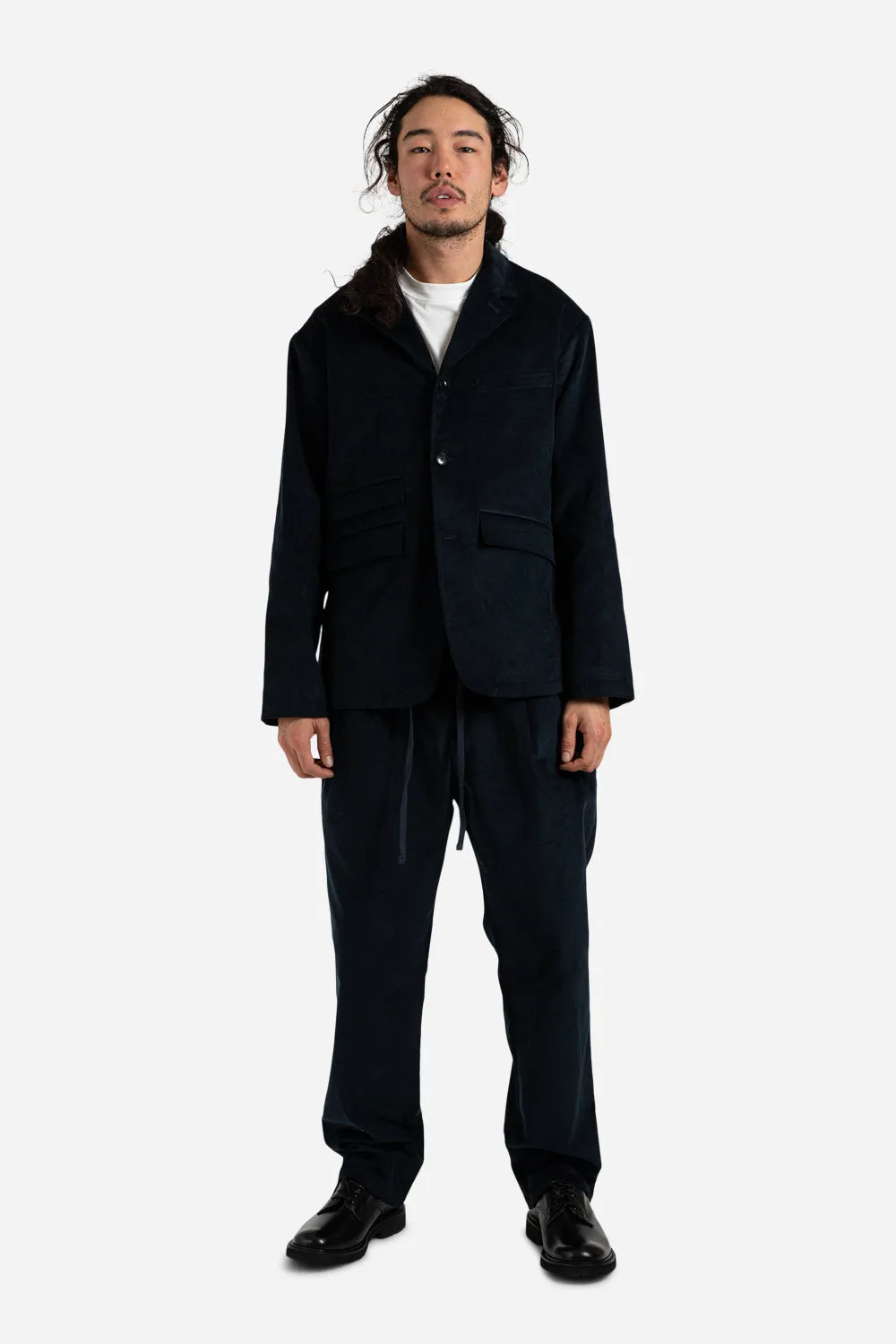 Corduroy Relax Set-Up Blazer Jacket - Navy