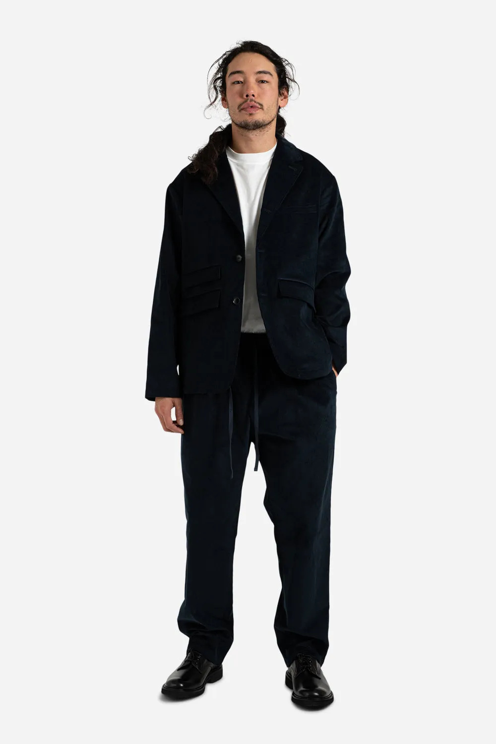 Corduroy Relax Set-Up Blazer Jacket - Navy