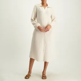 Cream Button Dress