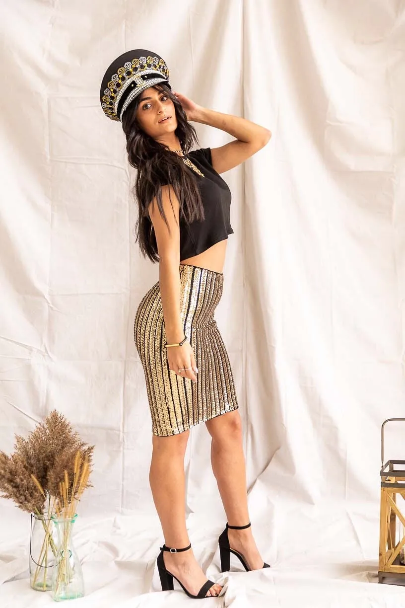 Crimson Nights | Festive Fitted Skirt