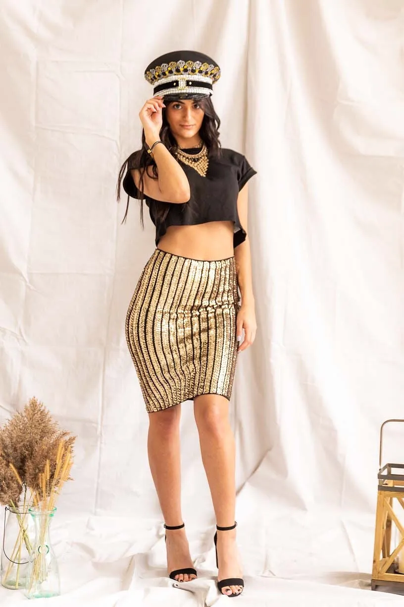 Crimson Nights | Festive Fitted Skirt