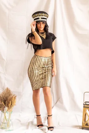 Crimson Nights | Festive Fitted Skirt