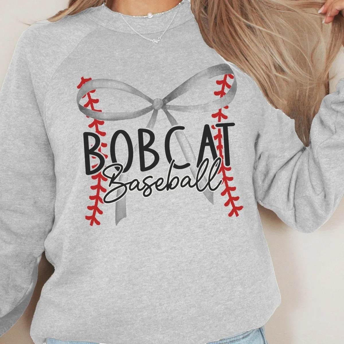 Custom Baseball Team With Bow Bella Sweatshirt