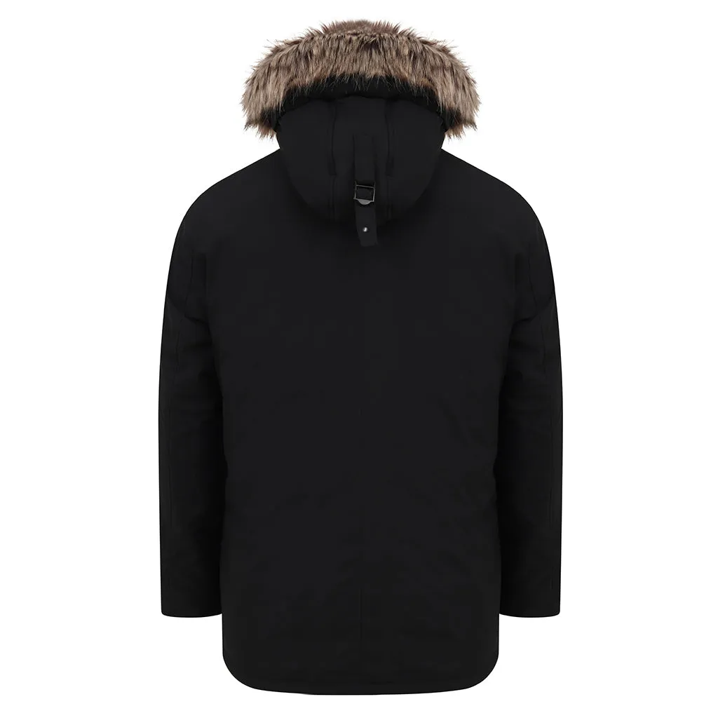 Damon Hooded Parka Jacket In Black