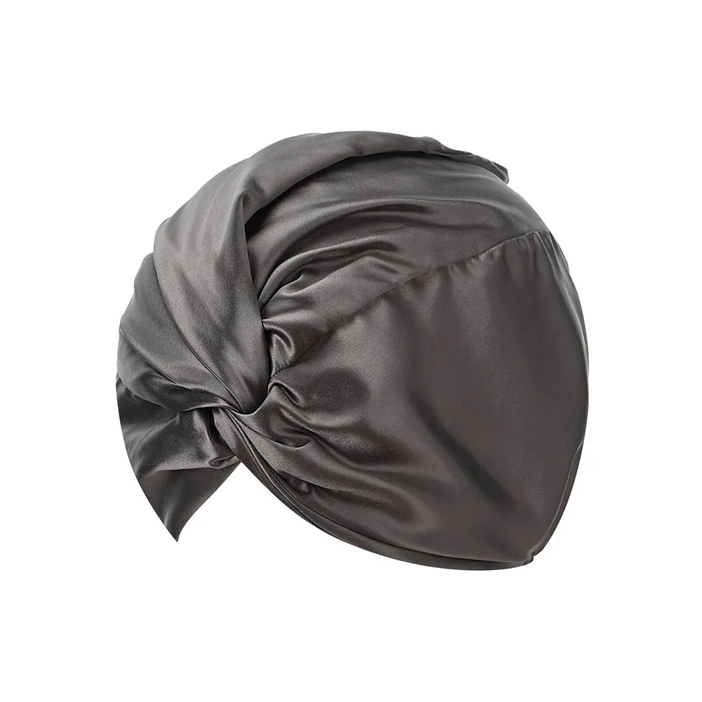 Double Layer Silk Bonnet - Dark Gray
