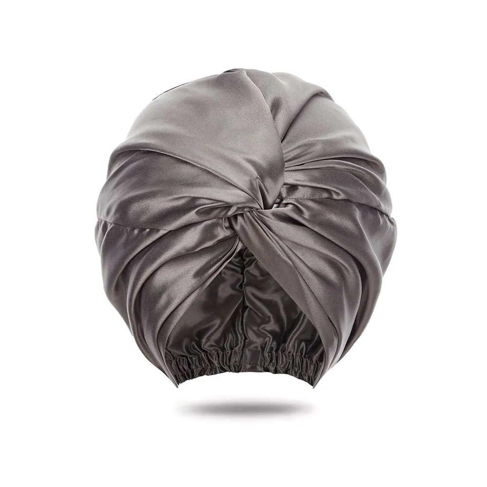Double Layer Silk Bonnet - Dark Gray