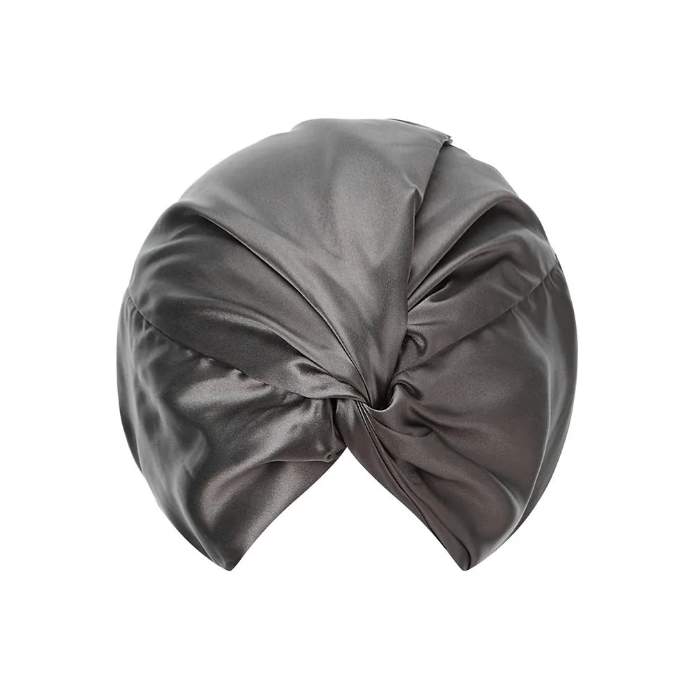 Double Layer Silk Bonnet - Dark Gray