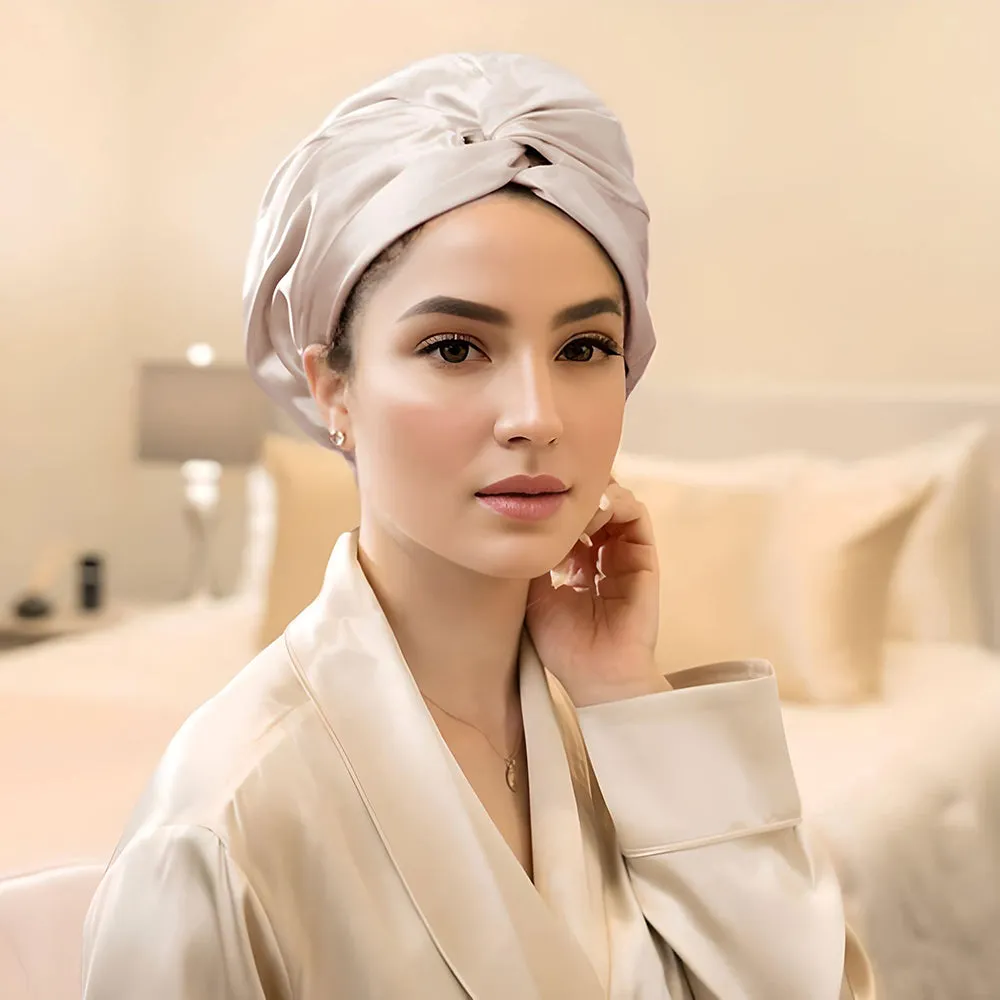 Double Layer Silk Bonnet - Rosy Pink