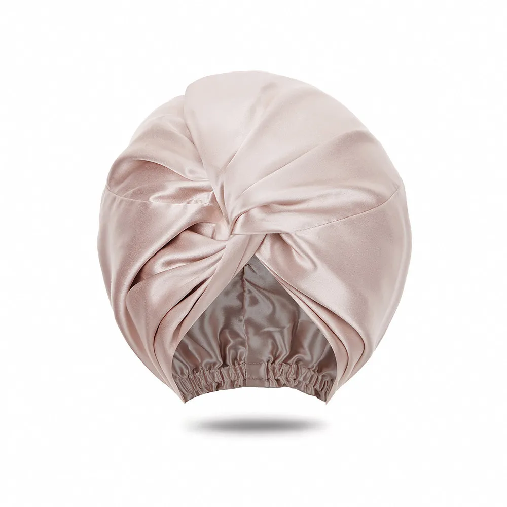 Double Layer Silk Bonnet - Rosy Pink