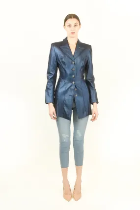 Escada Metallic Blue Blazer