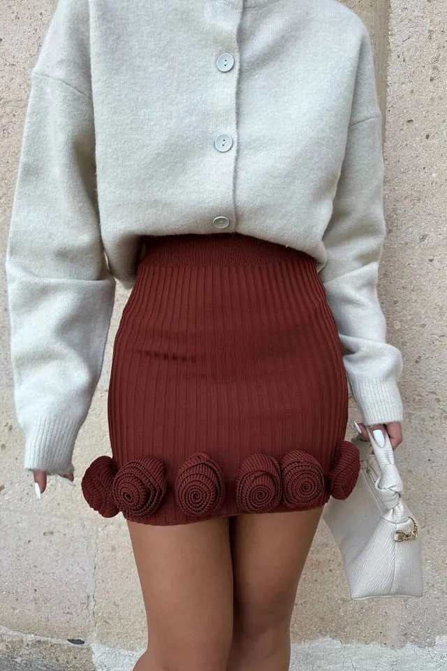 EYY Women Tile Rose Detail High Waist Mini Skirt - Augsburg