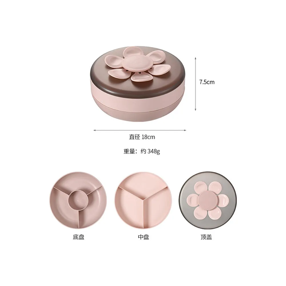 FaSoLa Pink Petal Double-Layer Snack Box