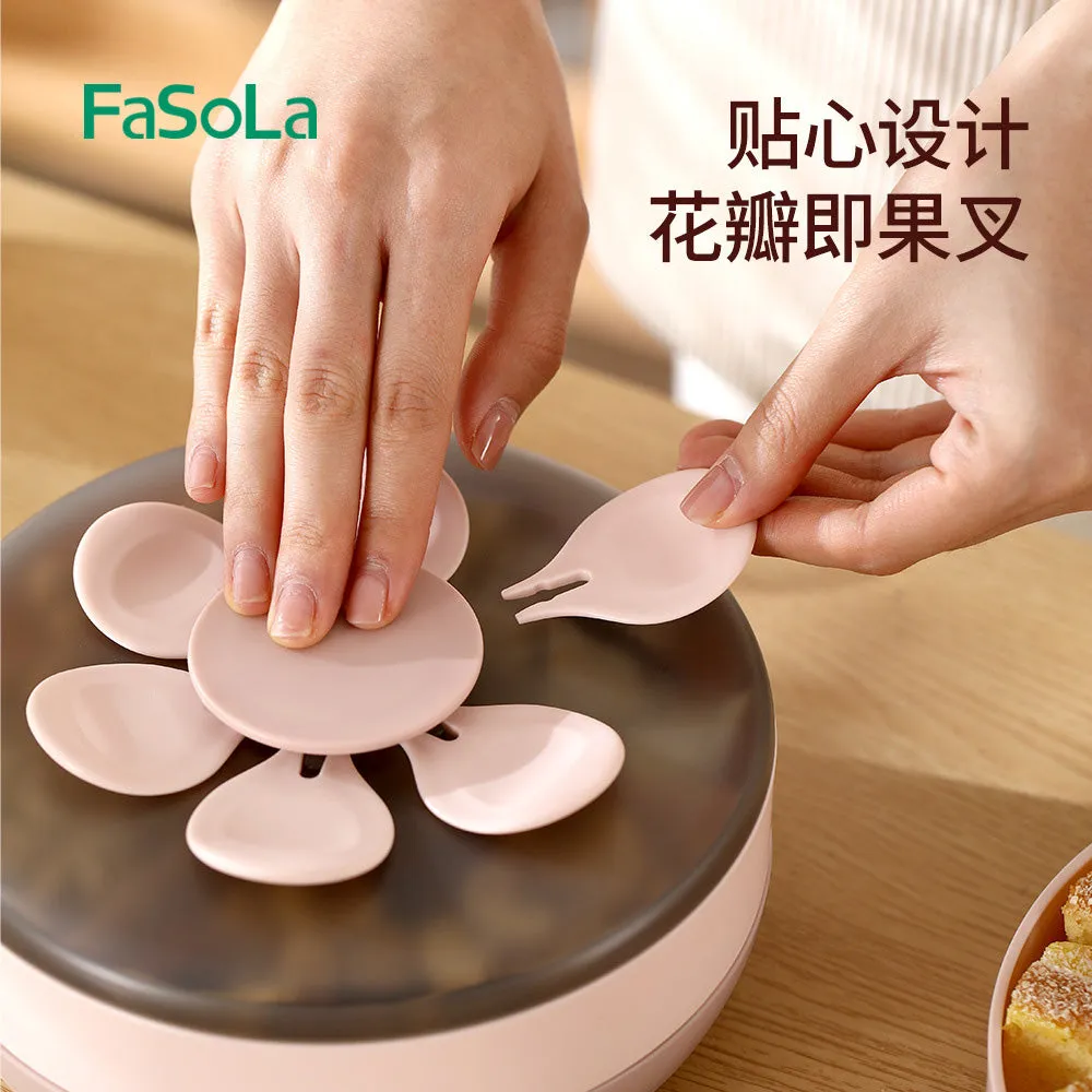 FaSoLa Pink Petal Double-Layer Snack Box
