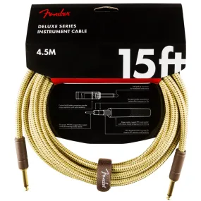 Fender Deluxe Series Instrument Cable, Straight/Straight, 15', Tweed