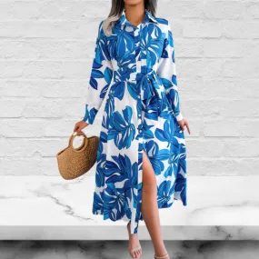 Floral Printed Buttoned Front Maxi Dress